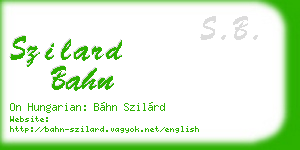 szilard bahn business card